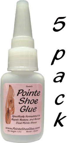 5 Pack - 1.0oz Bottles of Pointe Shoe Glue - Click Image to Close